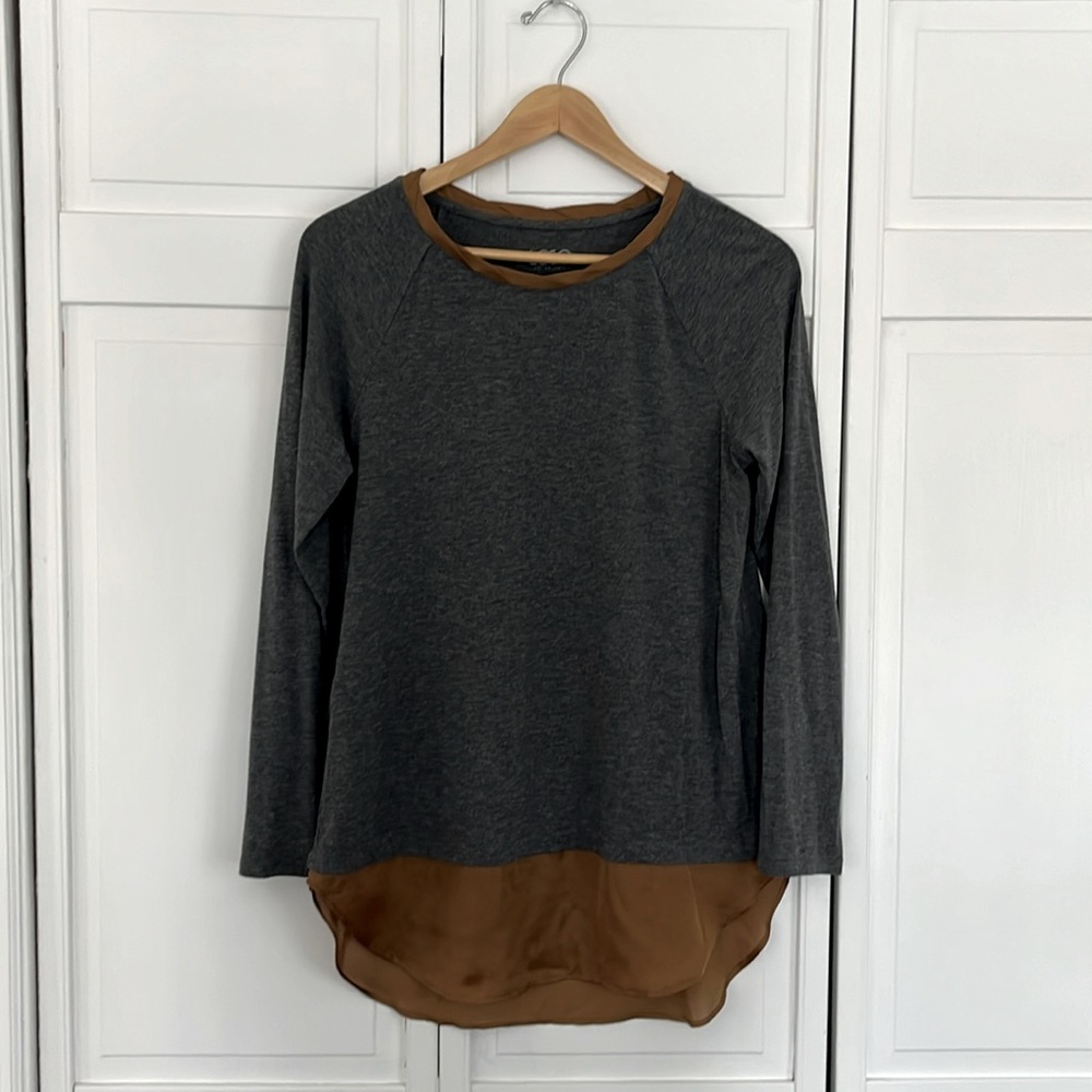 LOGO Long Sleeve Dark Grey and Gold S